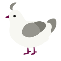 A white and ash chicken