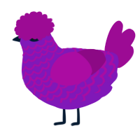 A violet and plum chicken with a lace pattern