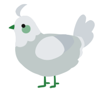A silver and mist chicken with a head pattern