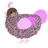 A bark and lavender chicken with a double-lace pattern