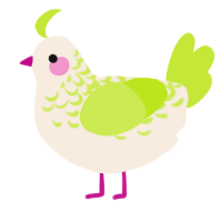 A cream and lime chicken with a half-lace pattern