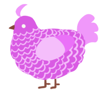 A orchid and lavender chicken with a lace pattern