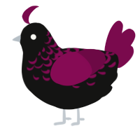 A black and wine chicken with a half-lace pattern