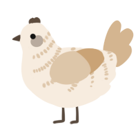 A cream and beige chicken with a half-bar pattern