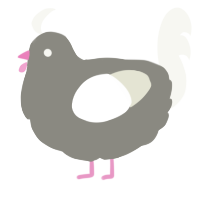 A ash and white chicken