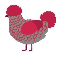 A ash and crimson chicken with a lace pattern