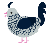 A silver and tumblr chicken with a lace pattern