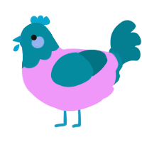 Daisy, a lavender and sea chicken with a head pattern