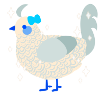 A cream and silver chicken with a double-lace pattern