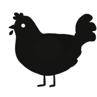 A black chicken with a neck-speckle pattern