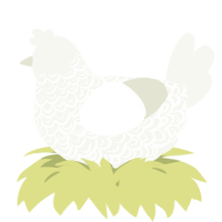 A white chicken with a double-lace pattern