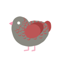 (unnamed), a ash and red chicken with a half-lace pattern