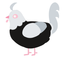 A sable and mist chicken with a head pattern