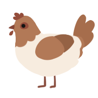 A cream and brown chicken with a head pattern