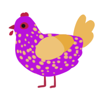 A amethyst and honey chicken with a speckle pattern