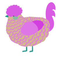 A beige and orchid chicken with a lace pattern
