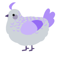 A mist and lilac chicken with a half-lace pattern