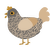 Savanah, a grey and beige chicken with a double-lace pattern