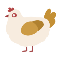 A cream and gold chicken