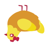 A orange and yellow chicken with a head pattern