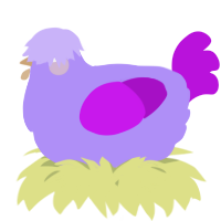 A lilac and amethyst chicken