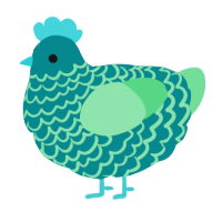 A teal and spring chicken with a lace pattern