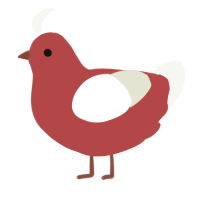 A red and white chicken