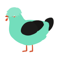 A mint and sable chicken