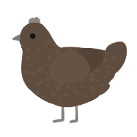 A bark chicken with a speckle pattern