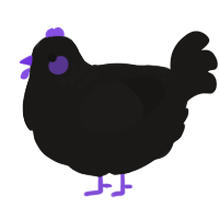 A sable chicken with a neck-speckle pattern