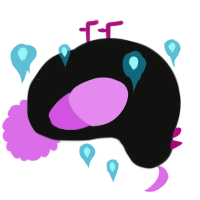 A black and lavender chicken