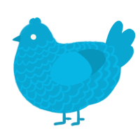A cerulean chicken with a lace pattern