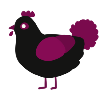 A black and wine chicken