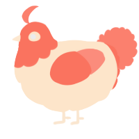 A tumblr and sea chicken with a head pattern