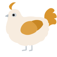 A cream and orange chicken