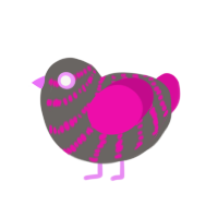 (unnamed), a grey and fuchsia chicken with a bar pattern