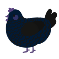 A tumblr and black chicken with a lace pattern