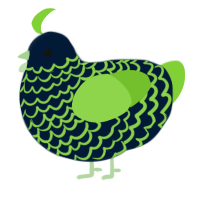 A tumblr and grass chicken with a lace pattern