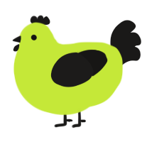 A lime and sable chicken