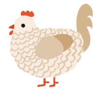 A cream and beige chicken with a lace pattern