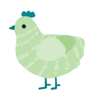 A gluppy chicken with a bar pattern