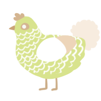 A lemon and cream chicken with a lace pattern