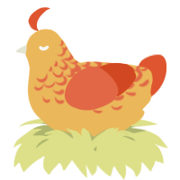 A honey and vermilion chicken with a half-lace pattern