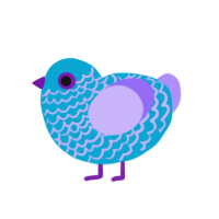 (unnamed), a cerulean and lilac chicken with a lace pattern