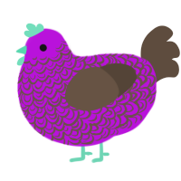 Ame, a amethyst and bark chicken with a double-lace pattern