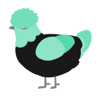 A sable and mint chicken with a head pattern