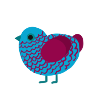 (unnamed), a cerulean and maroon chicken with a lace pattern