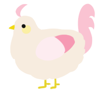 A cream and rose chicken