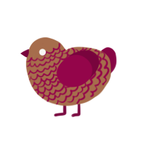 Cimmanin, a brown and maroon chicken with a lace pattern