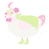 A white and rose chicken with a head pattern